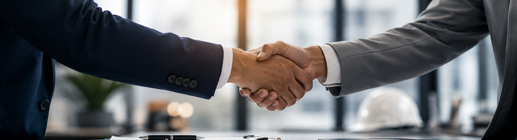 Business handshake sealing a contracting agreement